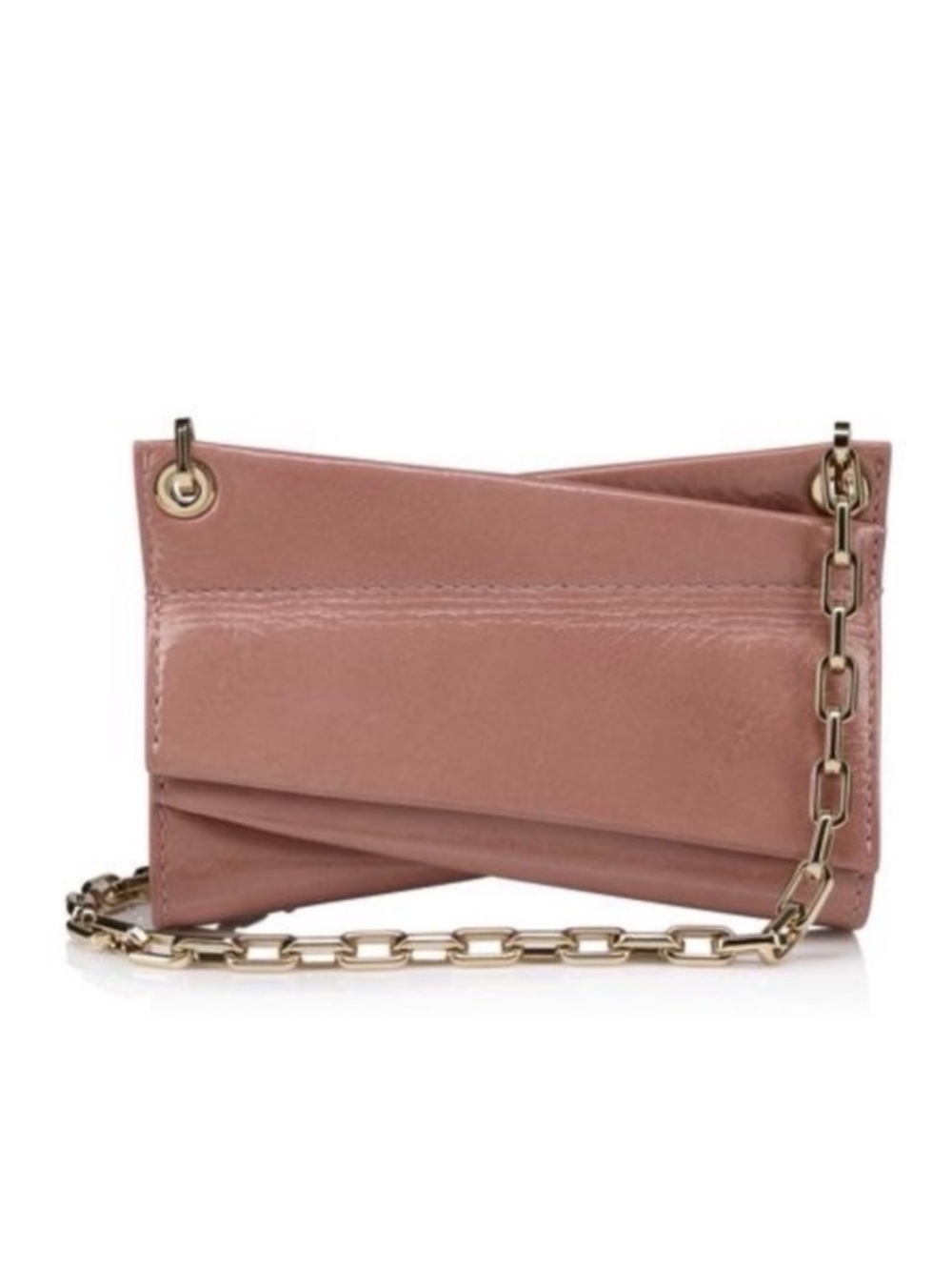 Christian Louboutin blush pink crinkled patent
Leather shoulder Bag